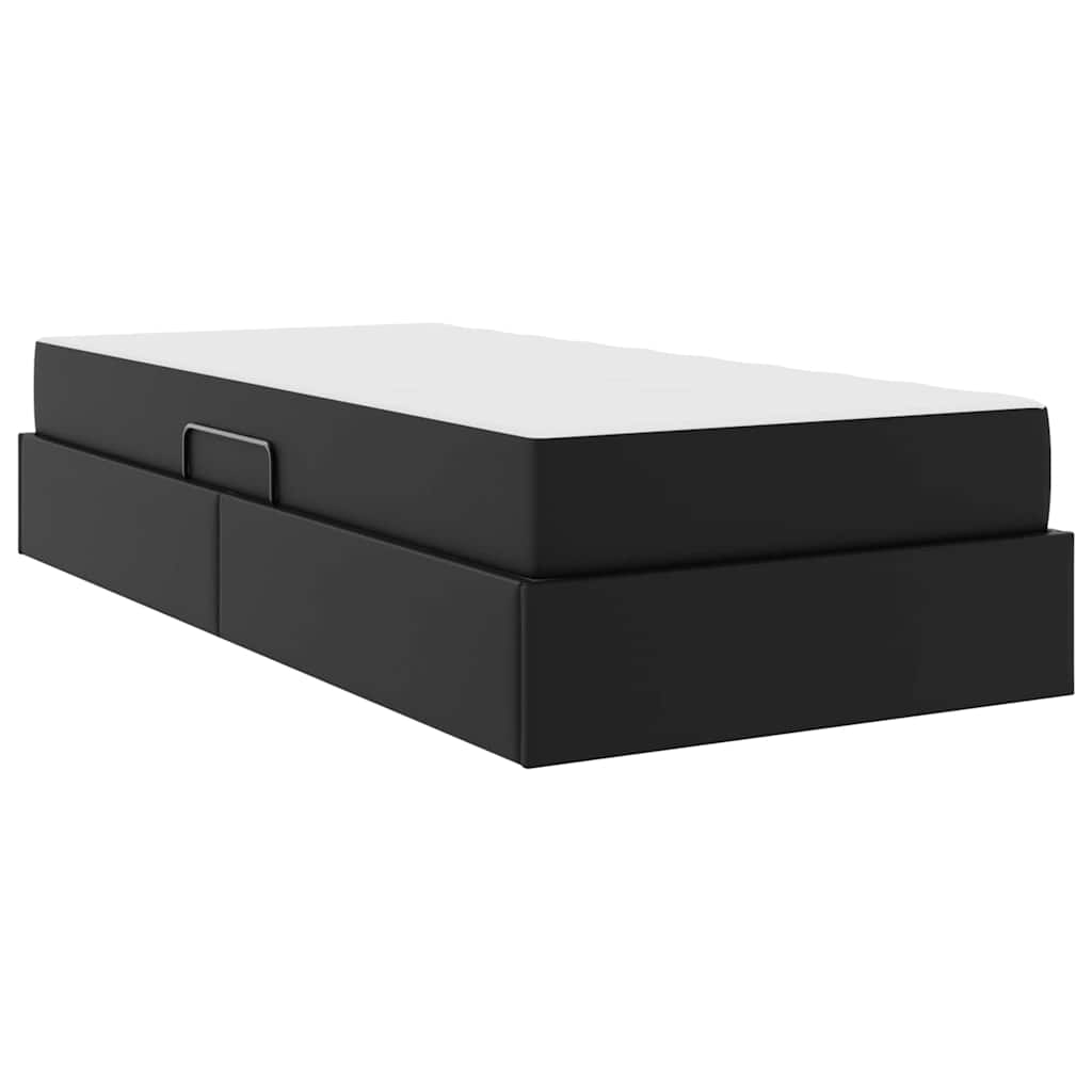 vidaXL Opbergbed met matras met matras Zwart 120 x 190 cm Nep Leer