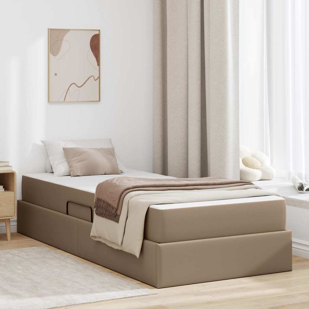 vidaXL Opbergbed met matras met matras Zwart 120 x 190 cm Nep Leer