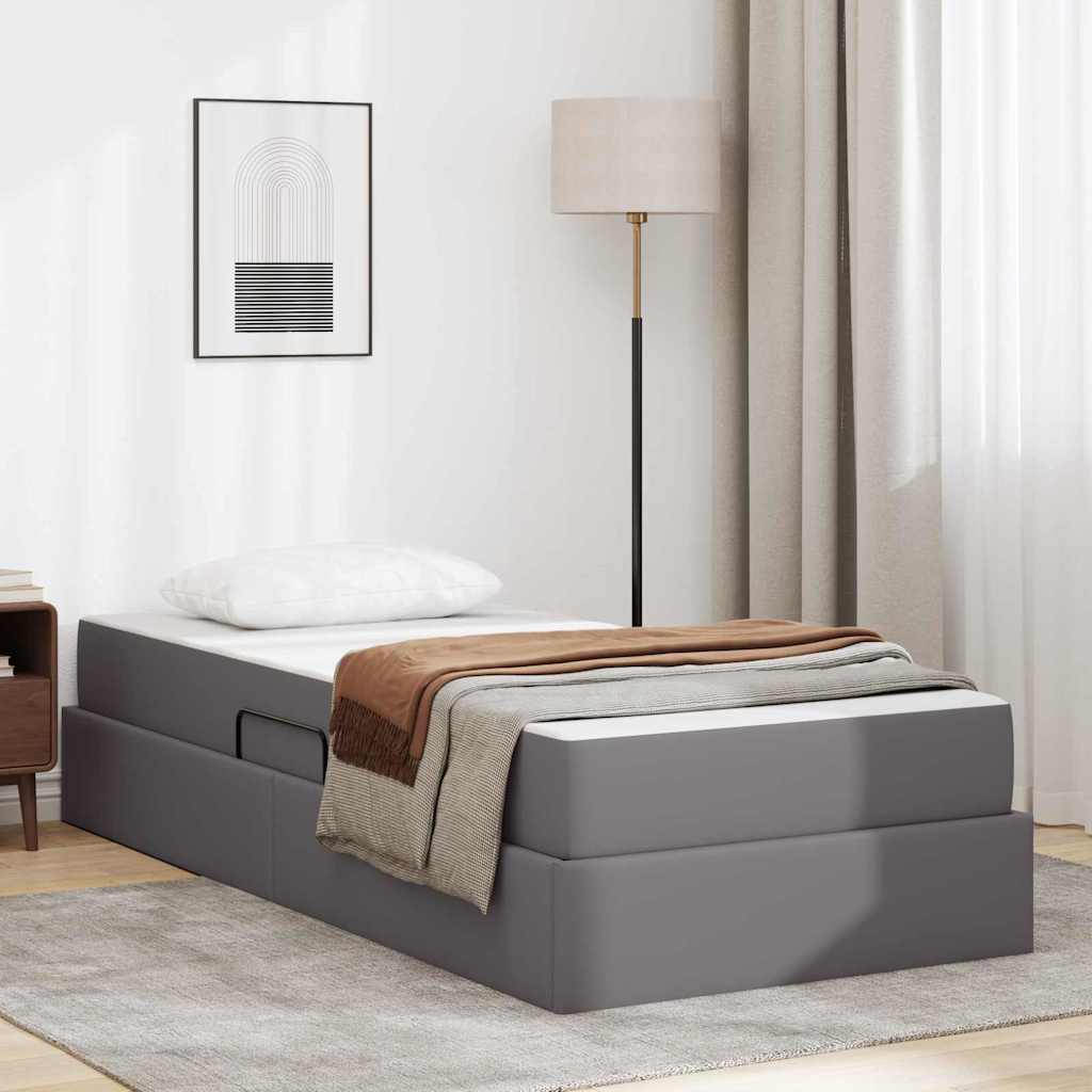 vidaXL Opbergbed met matras met matras Zwart 120 x 190 cm Nep Leer