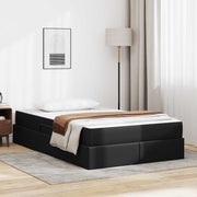 vidaXL Opbergbed met matras met matras Zwart 120 x 190 cm Nep Leer