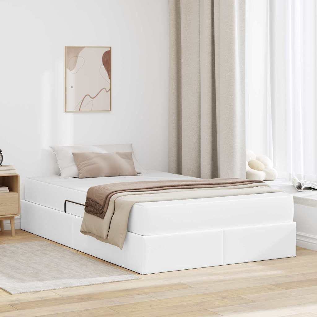vidaXL Opbergbed met matras met matras Zwart 120 x 190 cm Nep Leer