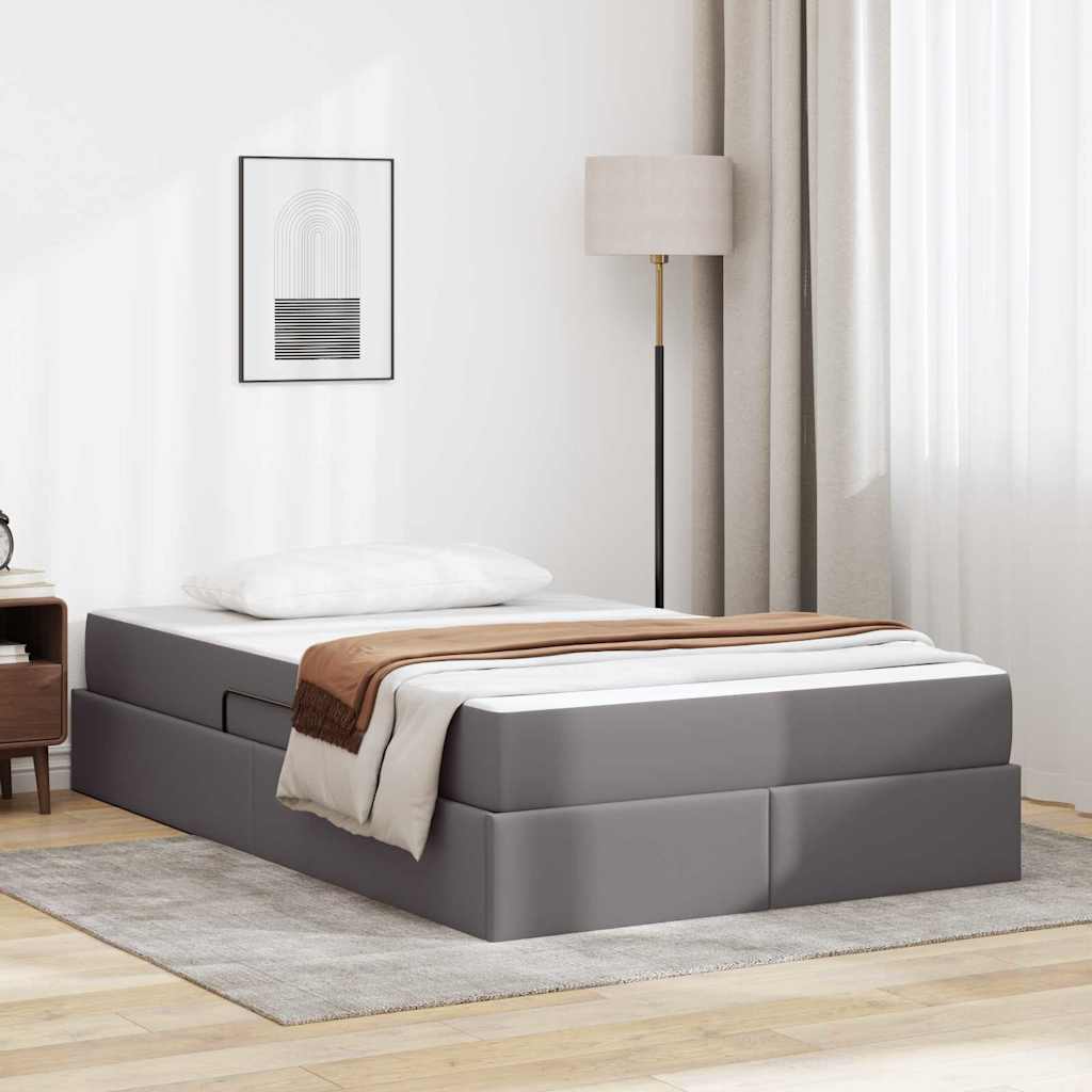 vidaXL Opbergbed met matras met matras Zwart 120 x 190 cm Nep Leer