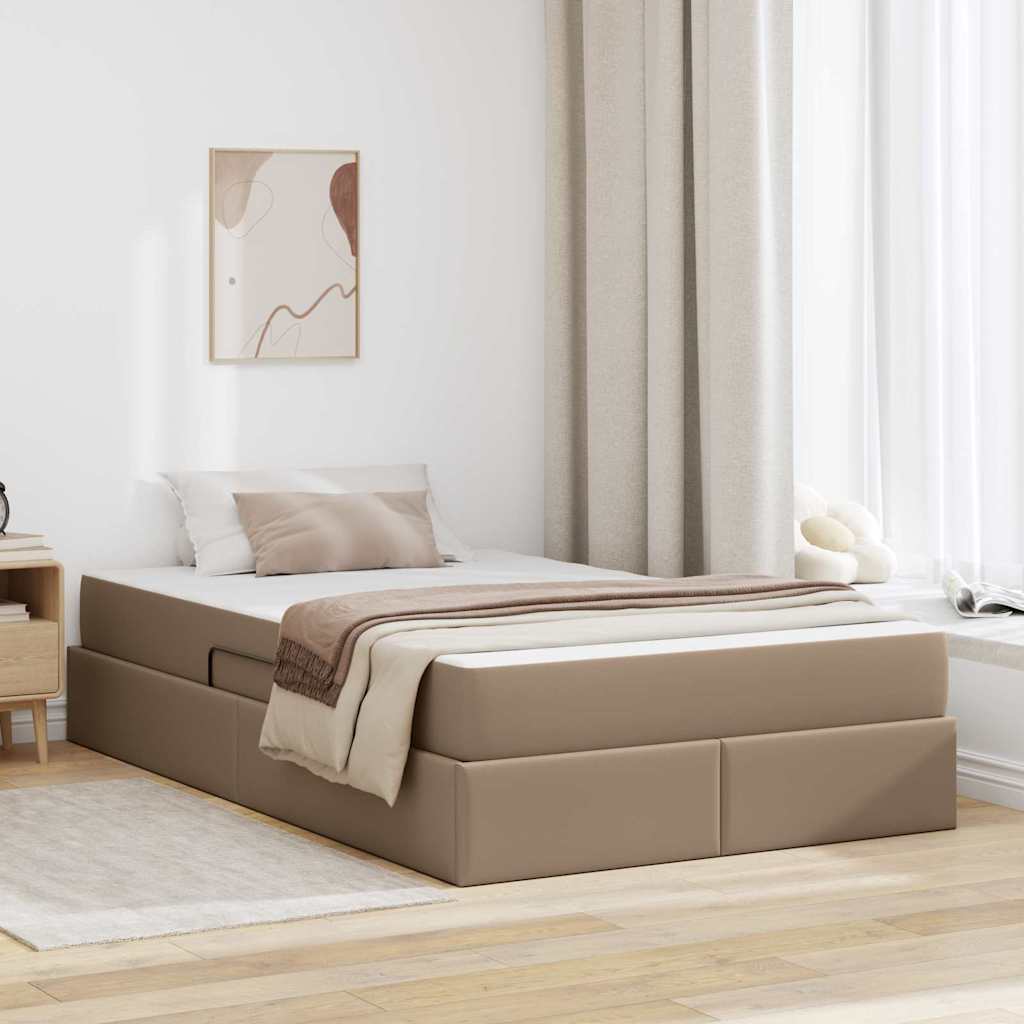 vidaXL Opbergbed met matras met matras Zwart 120 x 190 cm Nep Leer