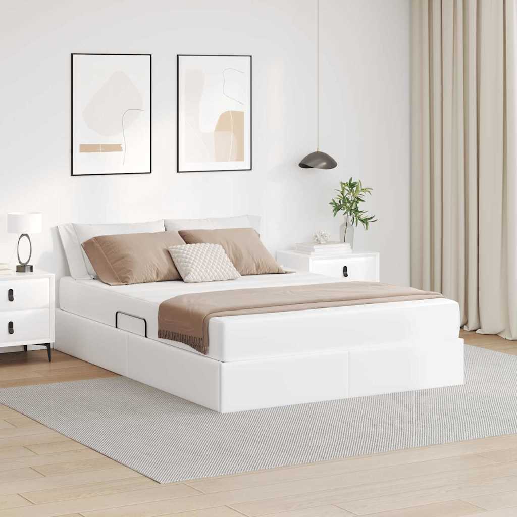 vidaXL Opbergbed met matras met matras Zwart 120 x 190 cm Nep Leer