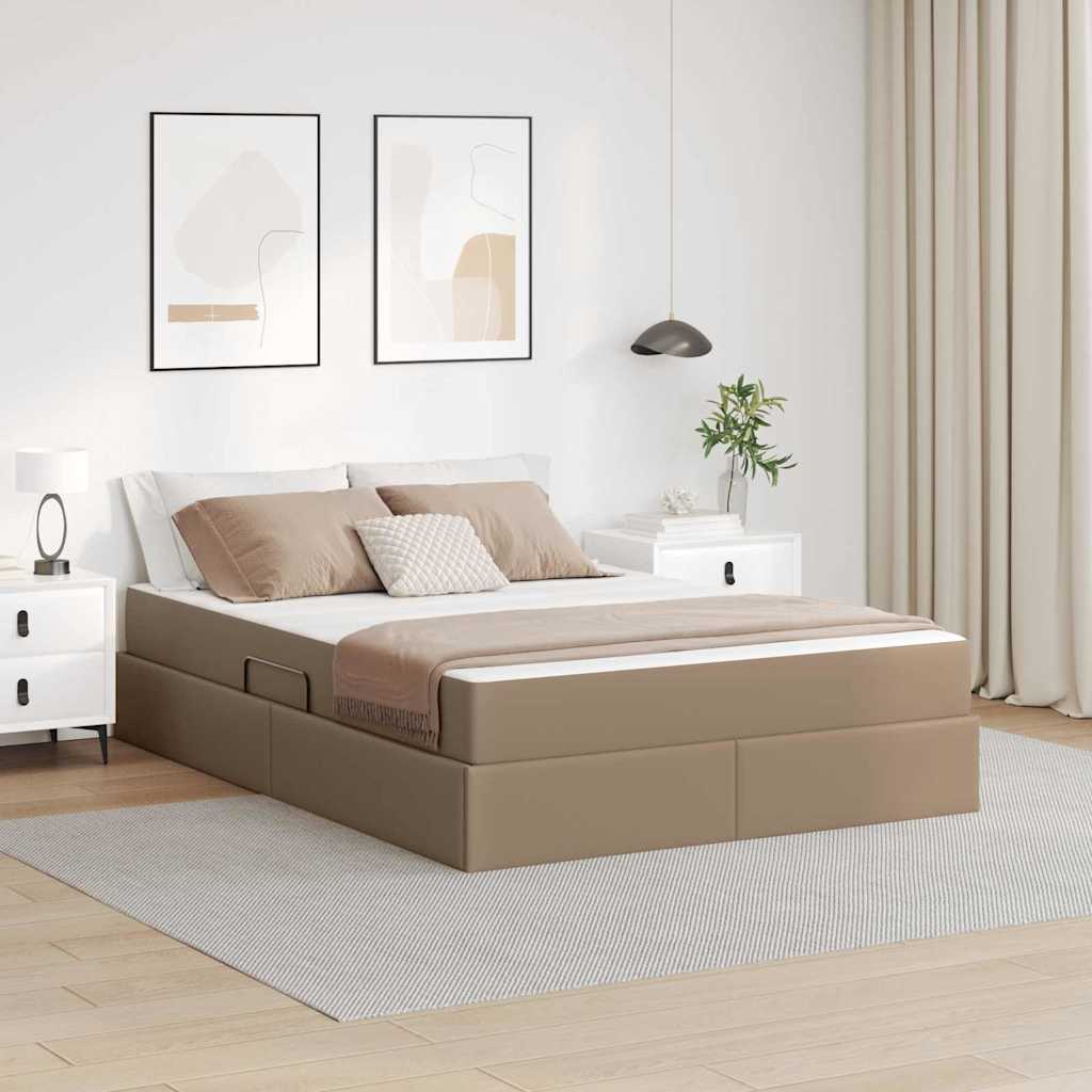 vidaXL Opbergbed met matras met matras Zwart 120 x 190 cm Nep Leer