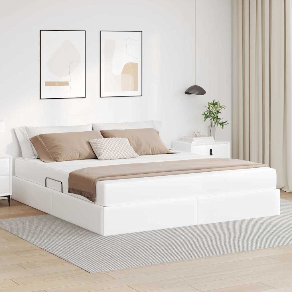 vidaXL Opbergbed met matras met matras Zwart 120 x 190 cm Nep Leer