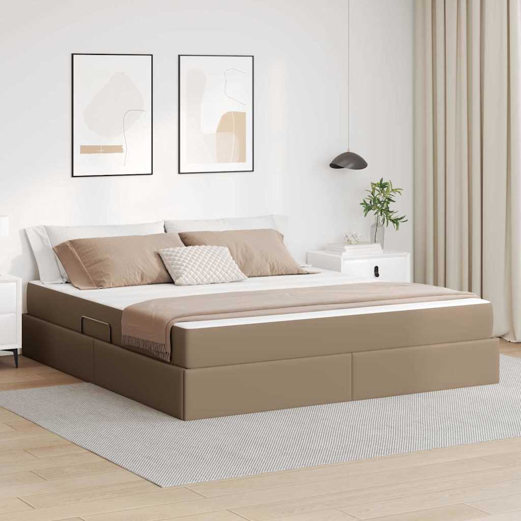 vidaXL Opbergbed met matras met matras Zwart 120 x 190 cm Nep Leer