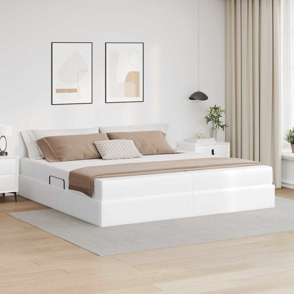 vidaXL Opbergbed met matras met matras Zwart 120 x 190 cm Nep Leer
