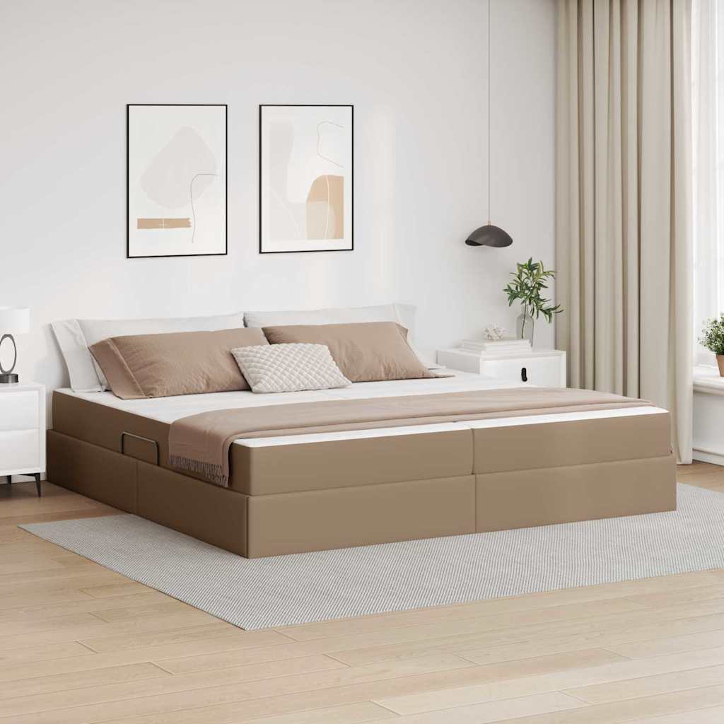 vidaXL Opbergbed met matras met matras Zwart 120 x 190 cm Nep Leer