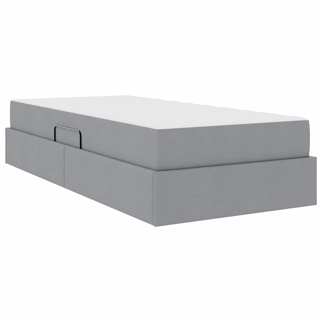 vidaXL Opbergbed met matras Lichtgrijs 120 x 190 cm Polyester