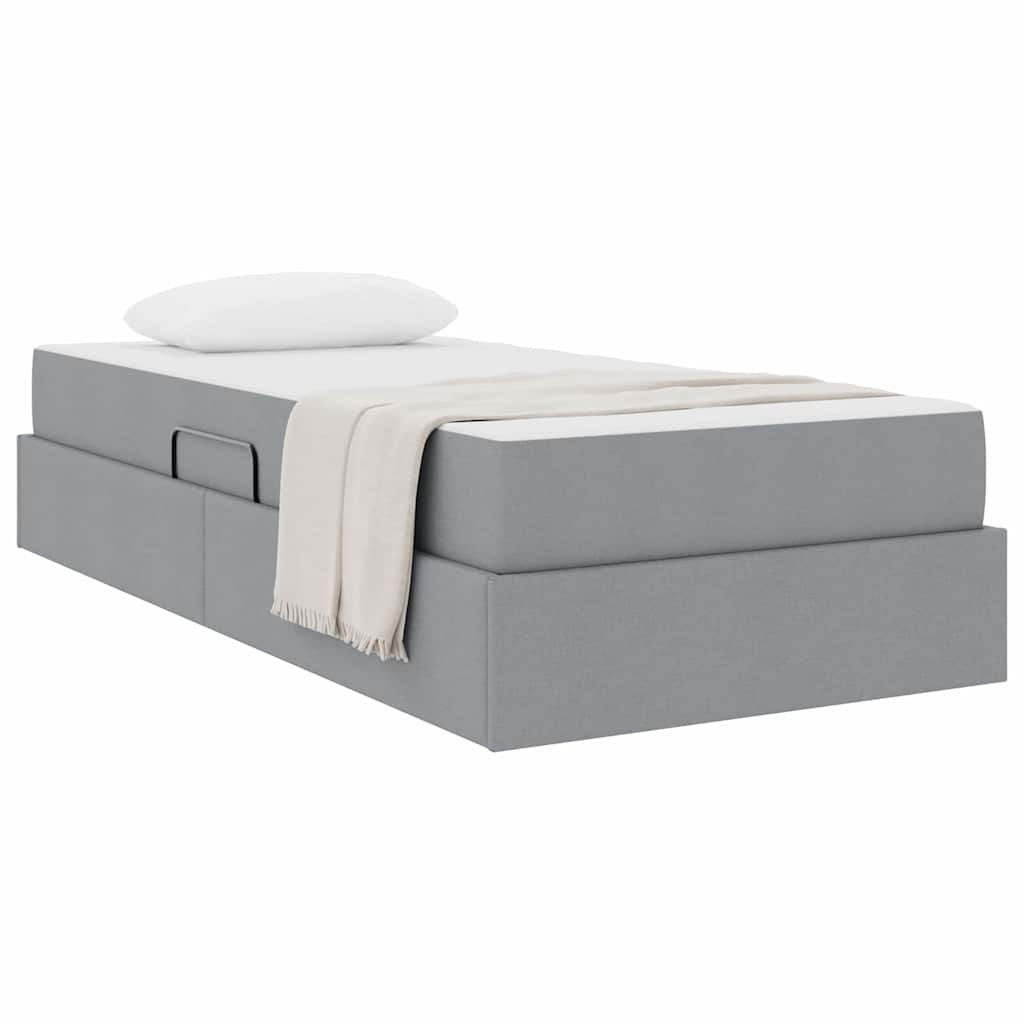 vidaXL Opbergbed met matras Lichtgrijs 120 x 190 cm Polyester