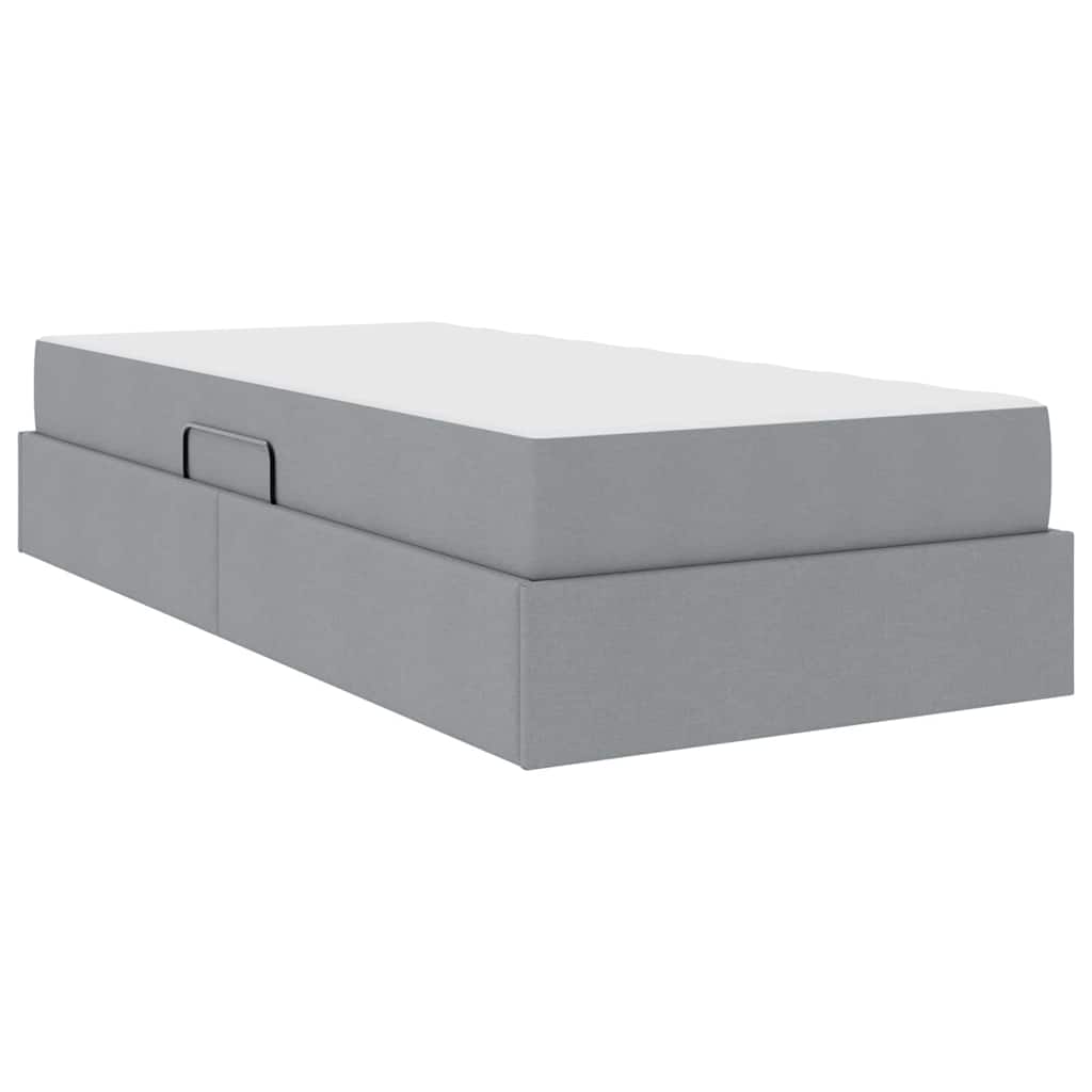 vidaXL Opbergbed met matras Lichtgrijs 120 x 190 cm Polyester