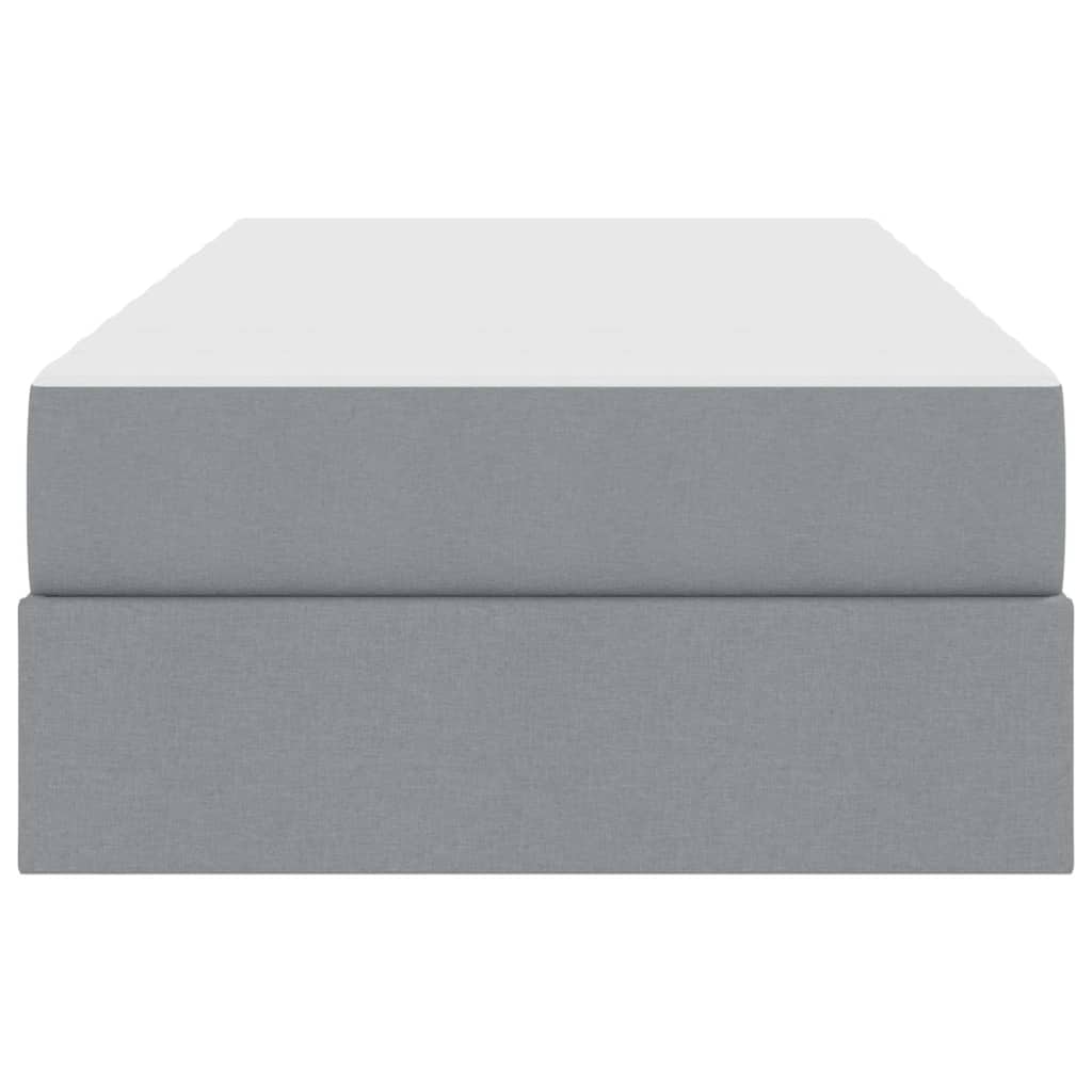 vidaXL Opbergbed met matras Lichtgrijs 120 x 190 cm Polyester