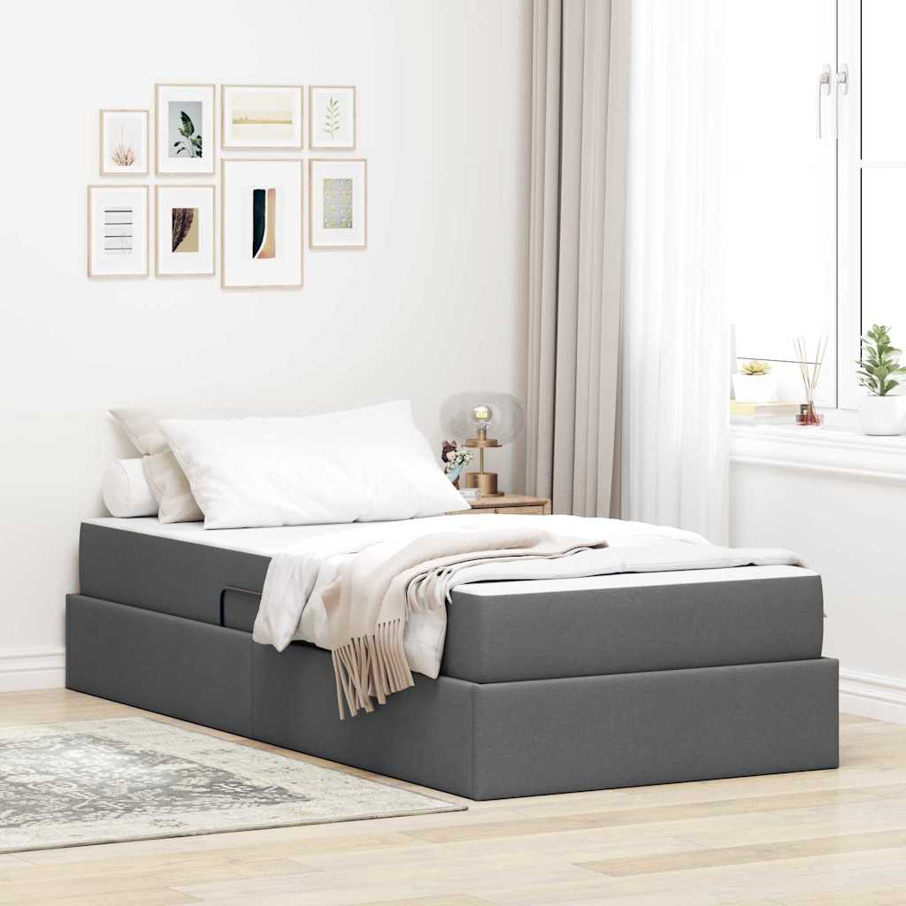 vidaXL Opbergbed met matras Lichtgrijs 120 x 190 cm Polyester