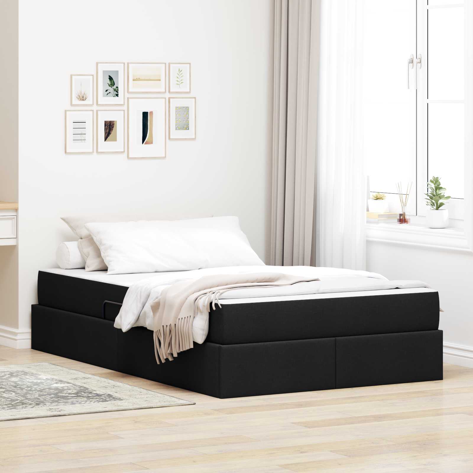 vidaXL Opbergbed met matras Lichtgrijs 120 x 190 cm Polyester