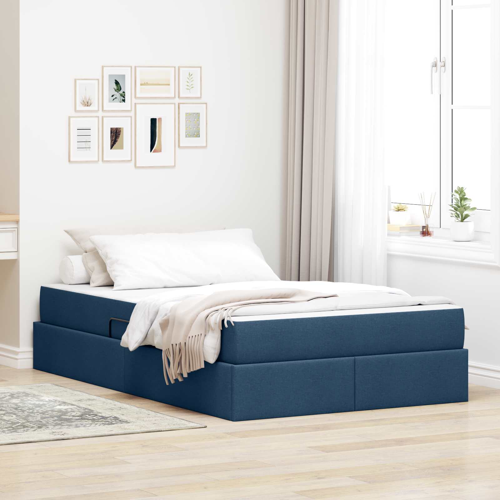vidaXL Opbergbed met matras Lichtgrijs 120 x 190 cm Polyester