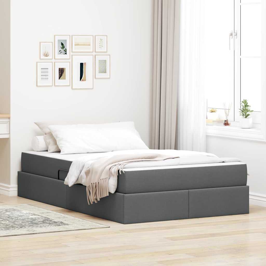 vidaXL Opbergbed met matras Lichtgrijs 120 x 190 cm Polyester