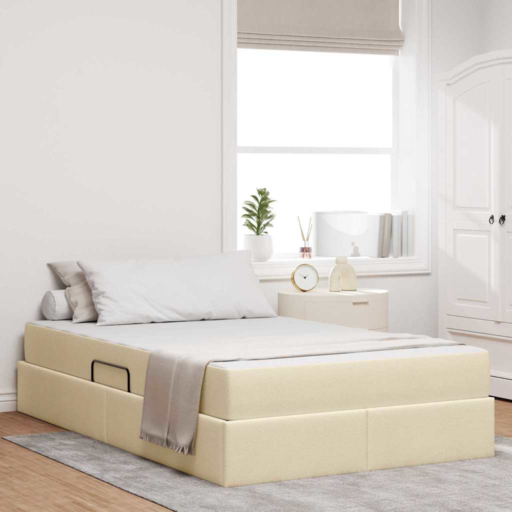vidaXL Opbergbed met matras Lichtgrijs 120 x 190 cm Polyester