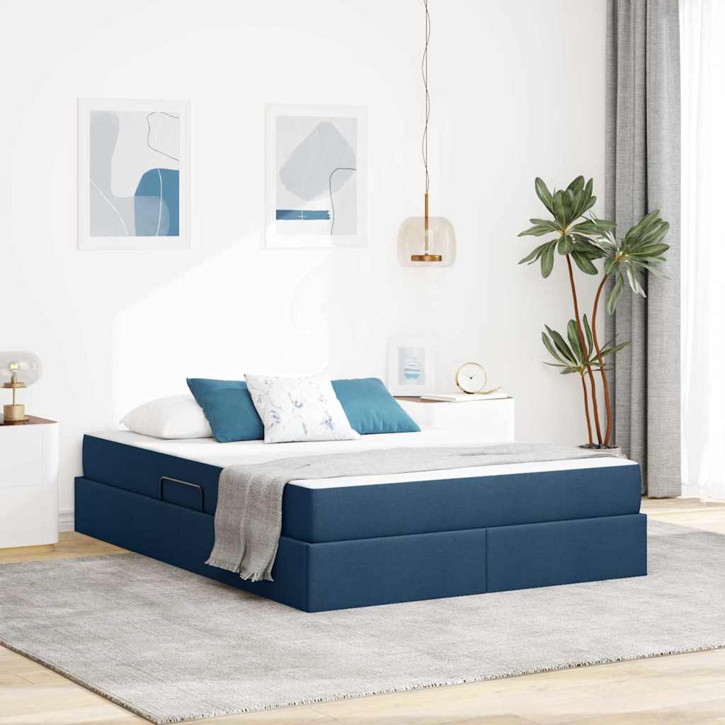 vidaXL Opbergbed met matras Lichtgrijs 120 x 190 cm Polyester