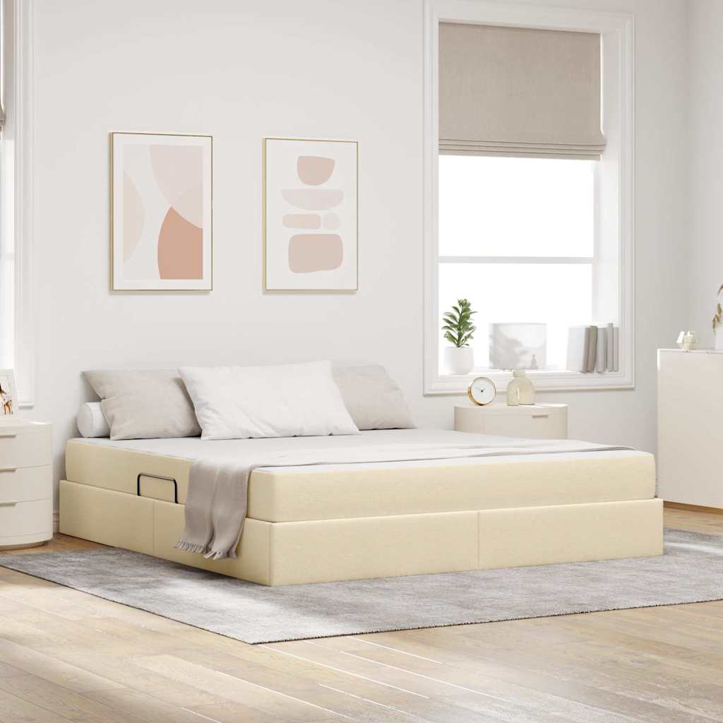 vidaXL Opbergbed met matras Lichtgrijs 120 x 190 cm Polyester