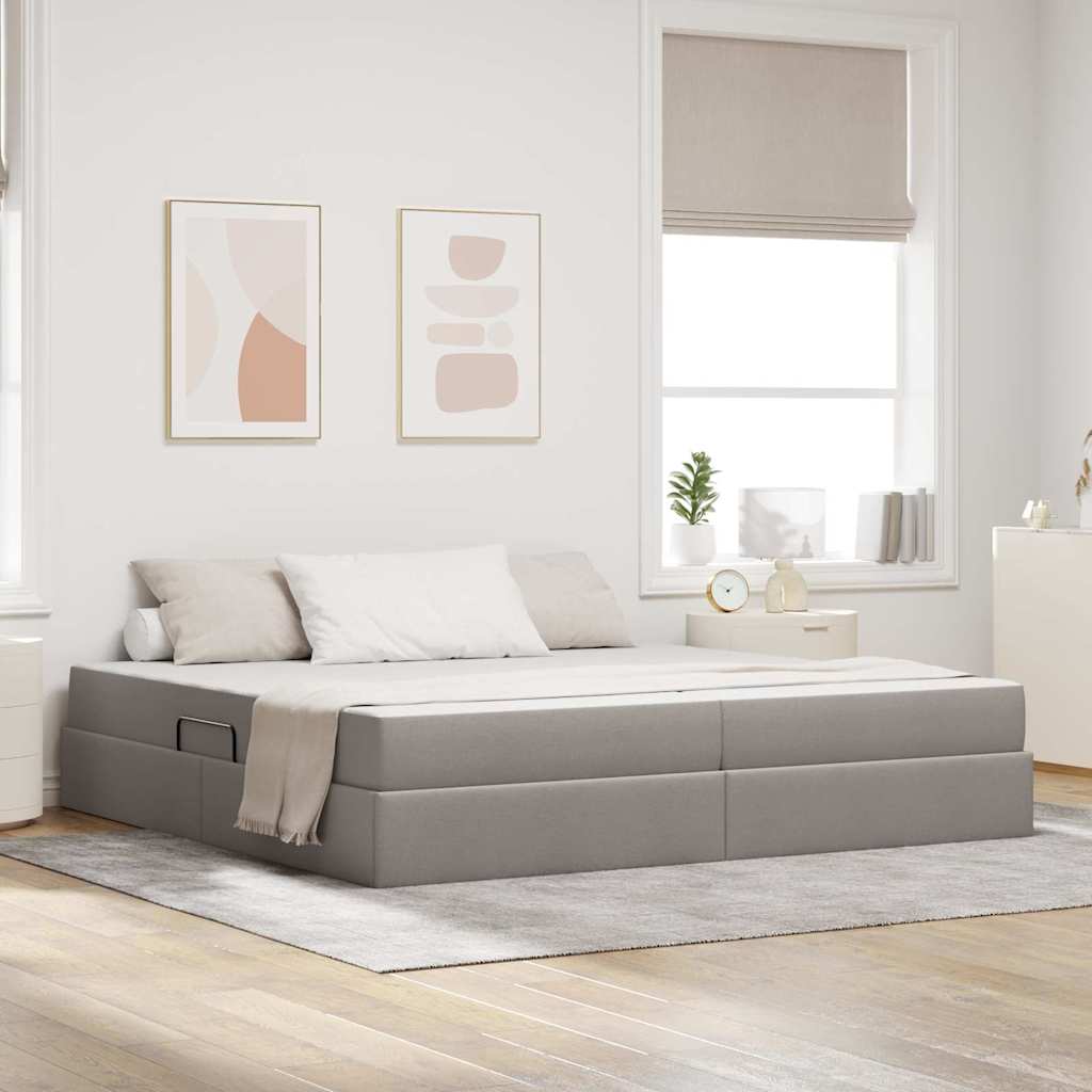 vidaXL Opbergbed met matras Lichtgrijs 120 x 190 cm Polyester