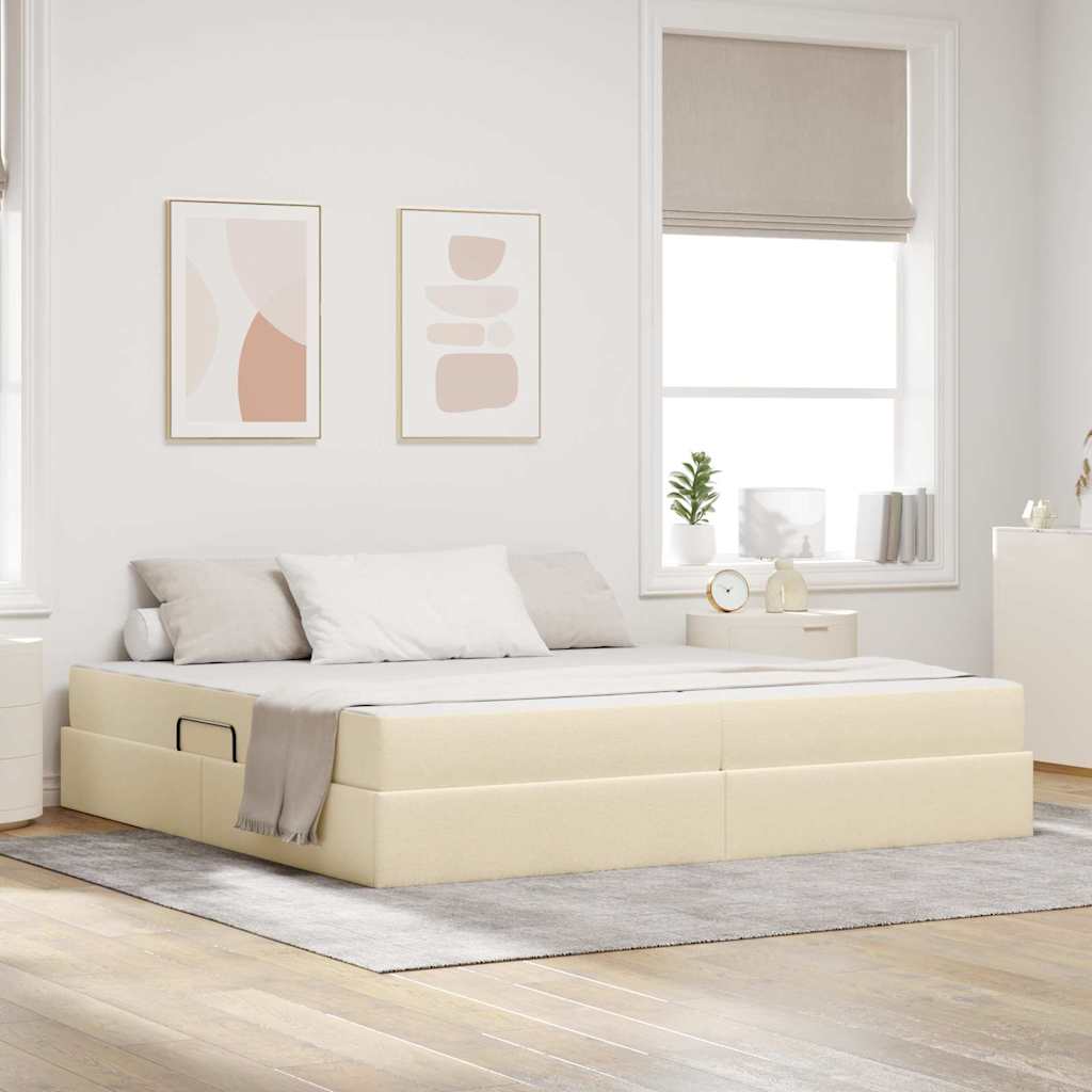 vidaXL Opbergbed met matras Lichtgrijs 120 x 190 cm Polyester