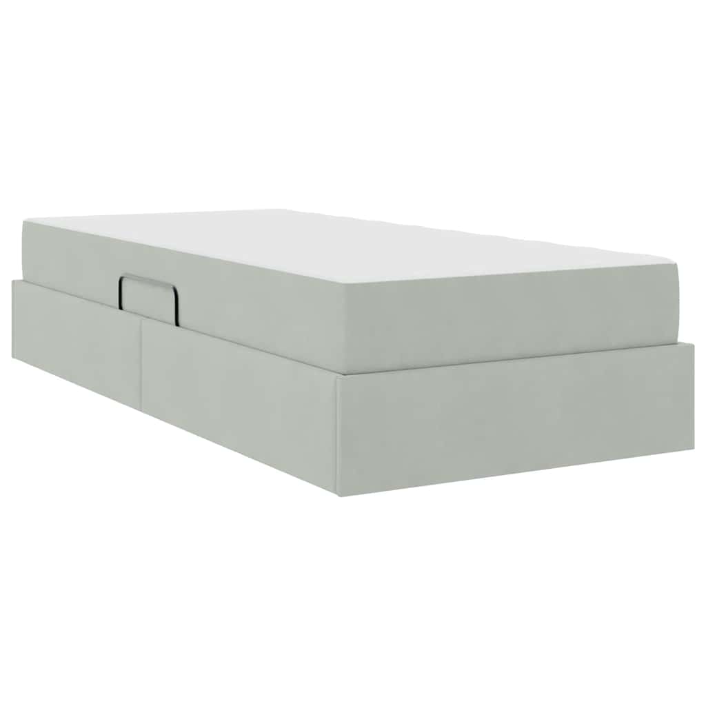 vidaXL Opbergbed met matras met matras Lichtgrijs 120 x 190 cm Fluweel