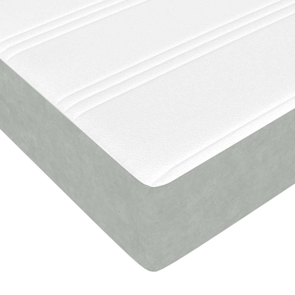 vidaXL Opbergbed met matras met matras Lichtgrijs 120 x 190 cm Fluweel
