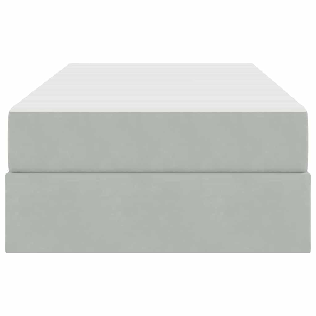 vidaXL Opbergbed met matras met matras Lichtgrijs 120 x 190 cm Fluweel
