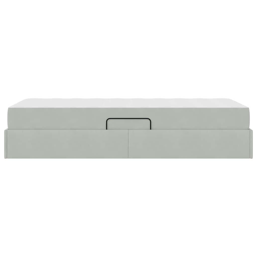 vidaXL Opbergbed met matras met matras Lichtgrijs 120 x 190 cm Fluweel