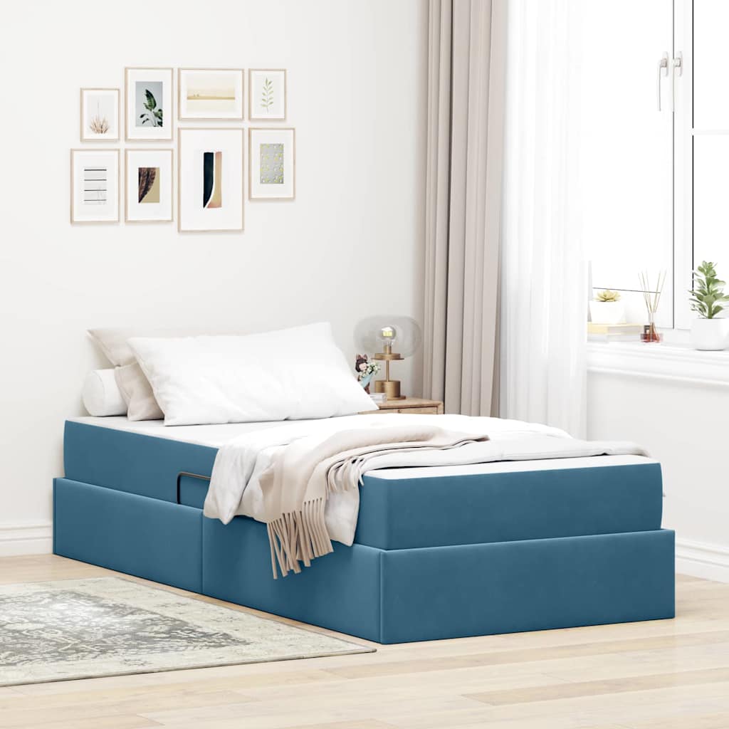 vidaXL Opbergbed met matras met matras Lichtgrijs 120 x 190 cm Fluweel