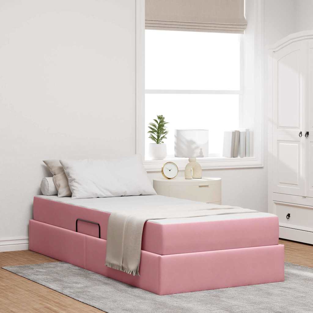 vidaXL Opbergbed met matras met matras Lichtgrijs 120 x 190 cm Fluweel