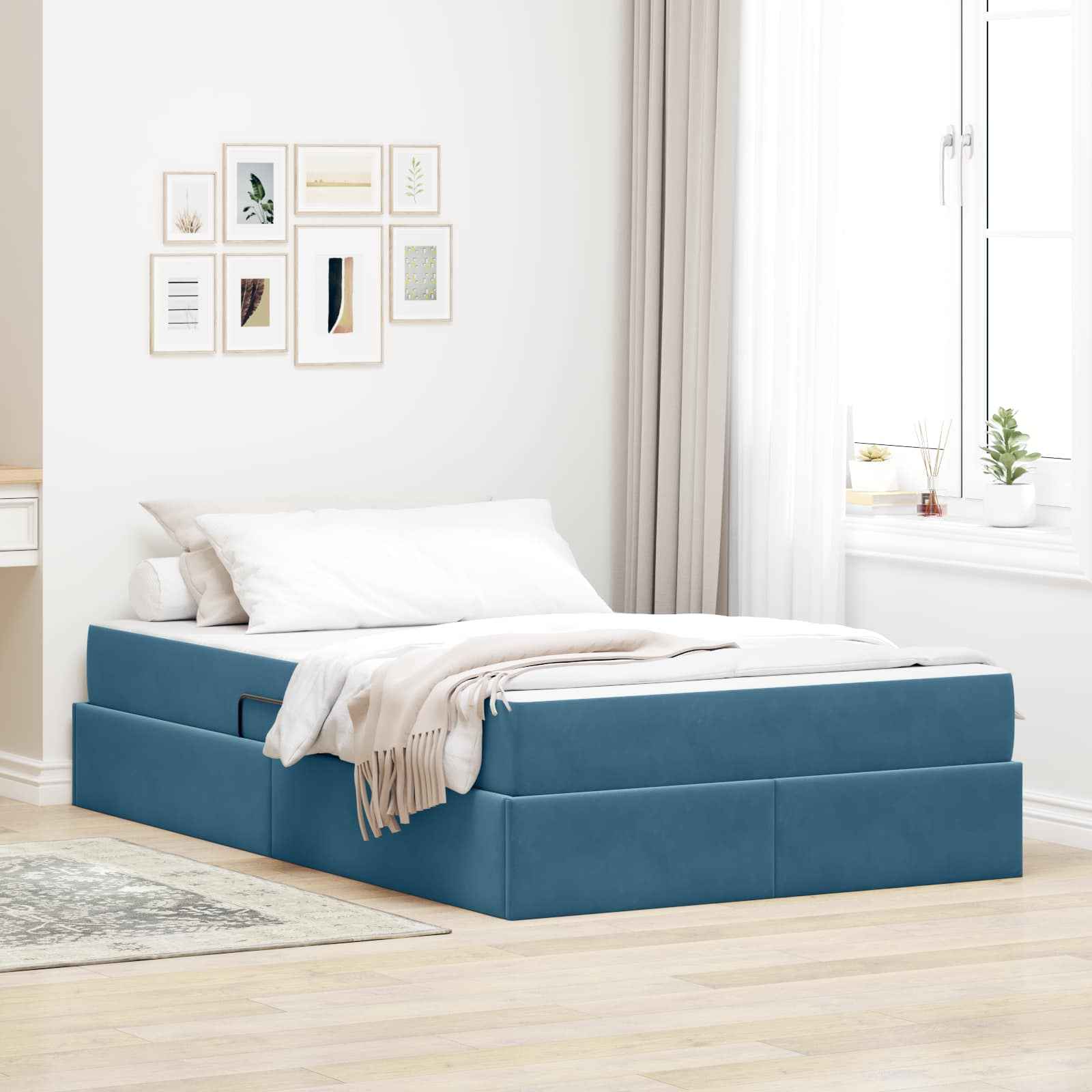vidaXL Opbergbed met matras met matras Lichtgrijs 120 x 190 cm Fluweel