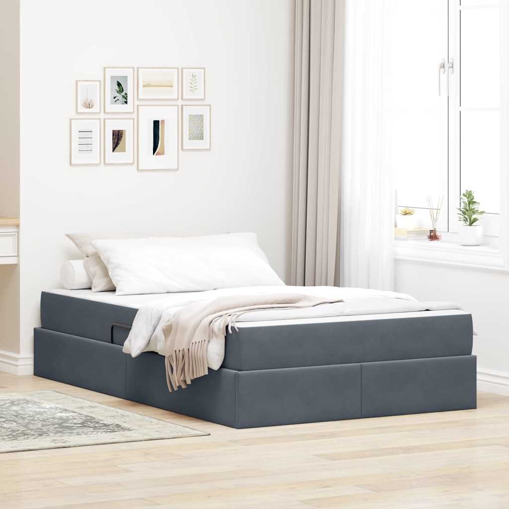 vidaXL Opbergbed met matras met matras Lichtgrijs 120 x 190 cm Fluweel