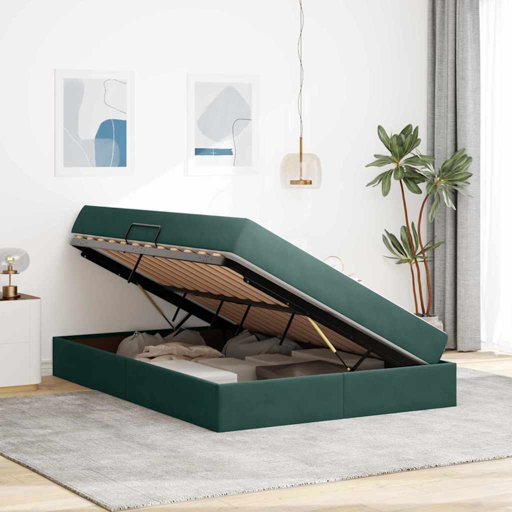 vidaXL Opbergbed met matras met matras Lichtgrijs 120 x 190 cm Fluweel
