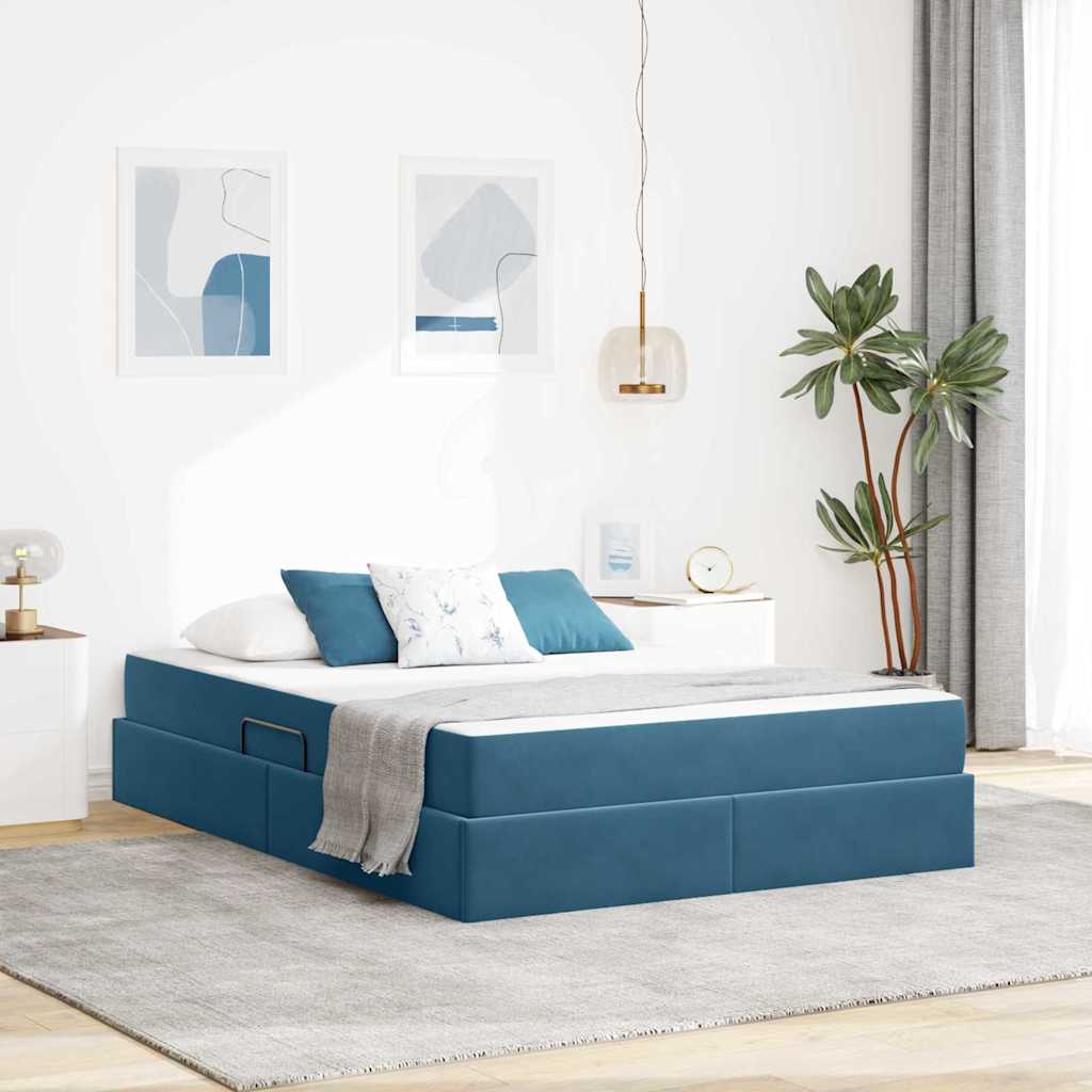 vidaXL Opbergbed met matras met matras Lichtgrijs 120 x 190 cm Fluweel