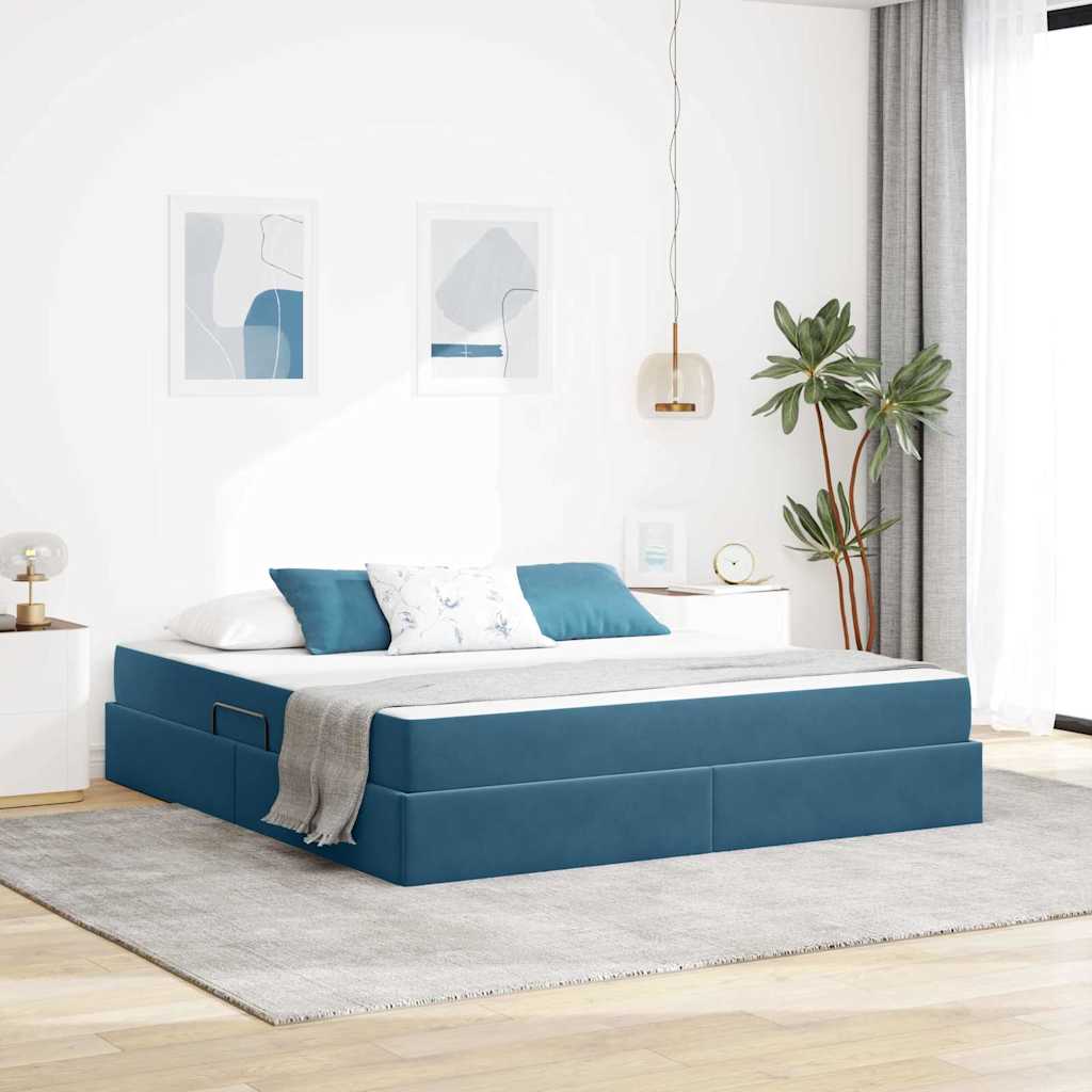 vidaXL Opbergbed met matras met matras Lichtgrijs 120 x 190 cm Fluweel