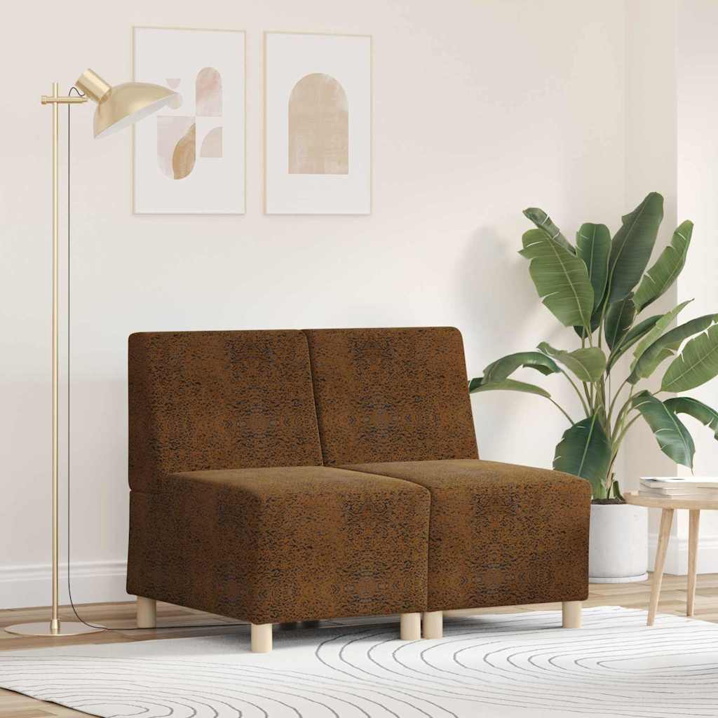 vidaXL Sofa Stoel 2 pcs Bruin Faux suede leer