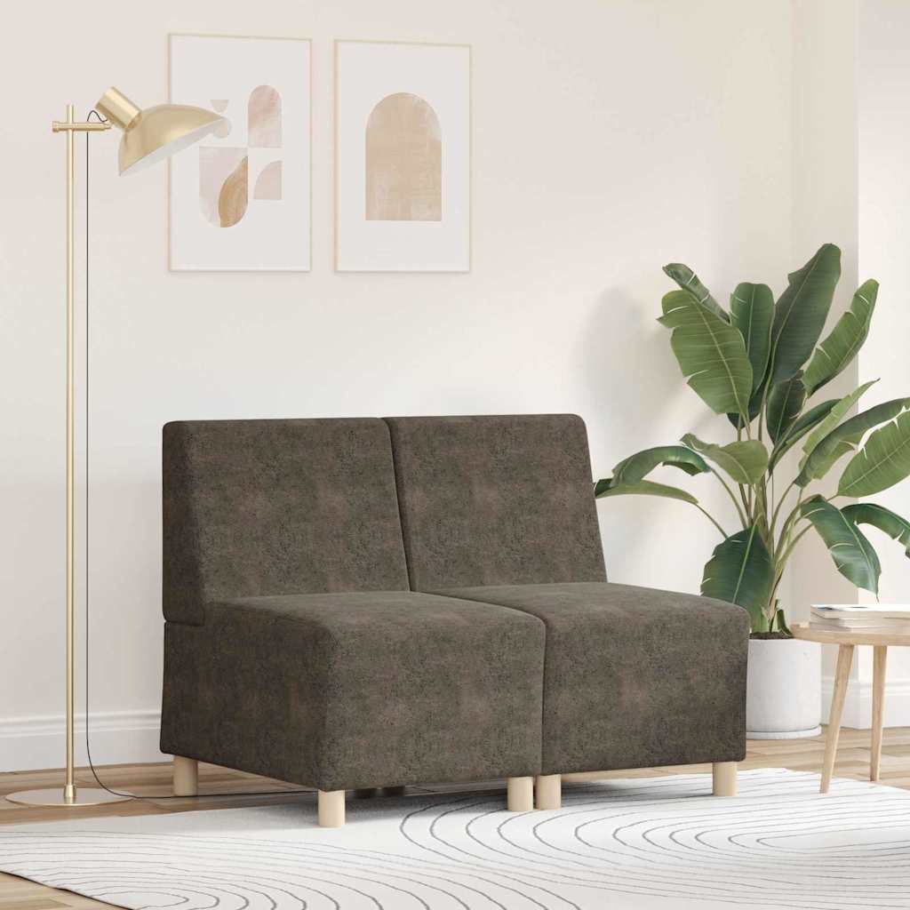vidaXL Sofa Stoel 2 pcs Bruin Faux suede leer