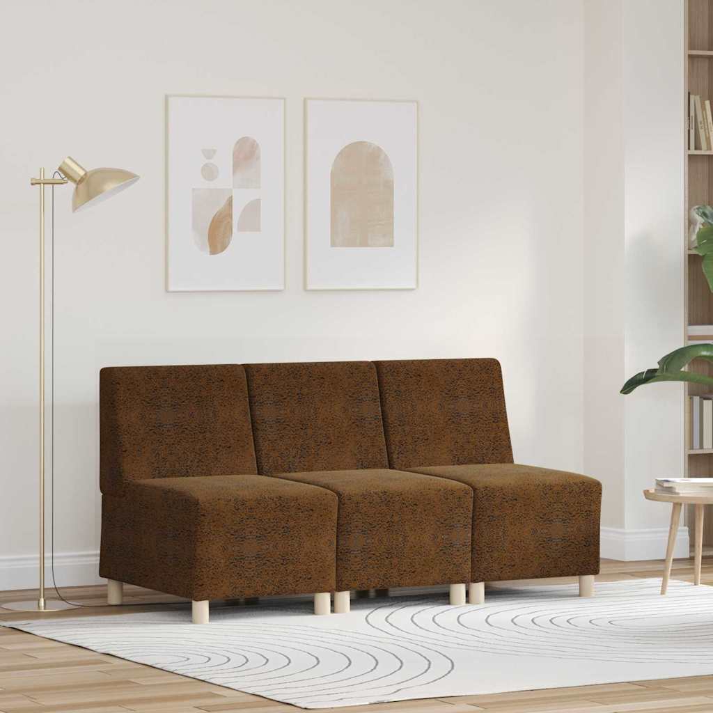 vidaXL Sofa Stoel 2 pcs Bruin Faux suede leer