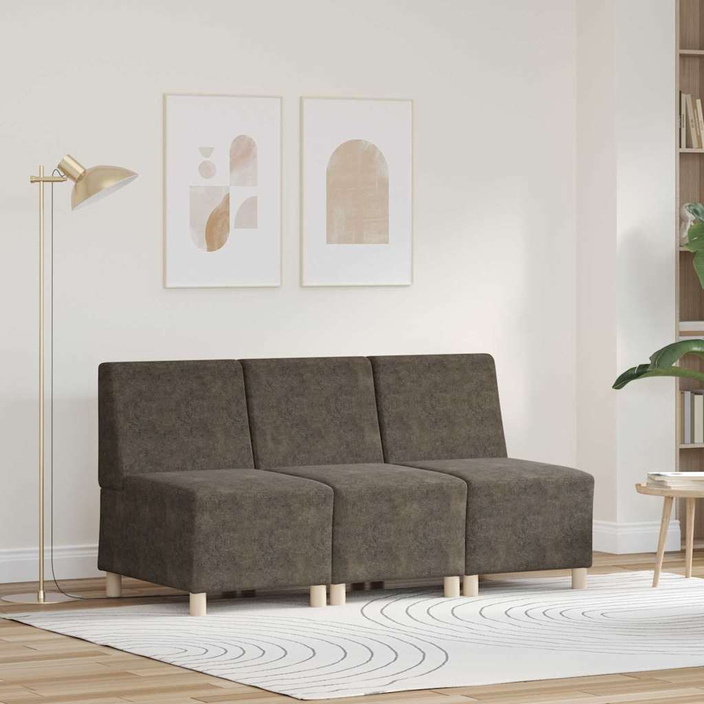 vidaXL Sofa Stoel 2 pcs Bruin Faux suede leer