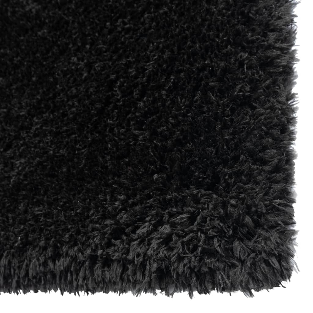 vidaXL Vloerkleed shaggy hoogpolig 50 mm 80x150 cm zwart