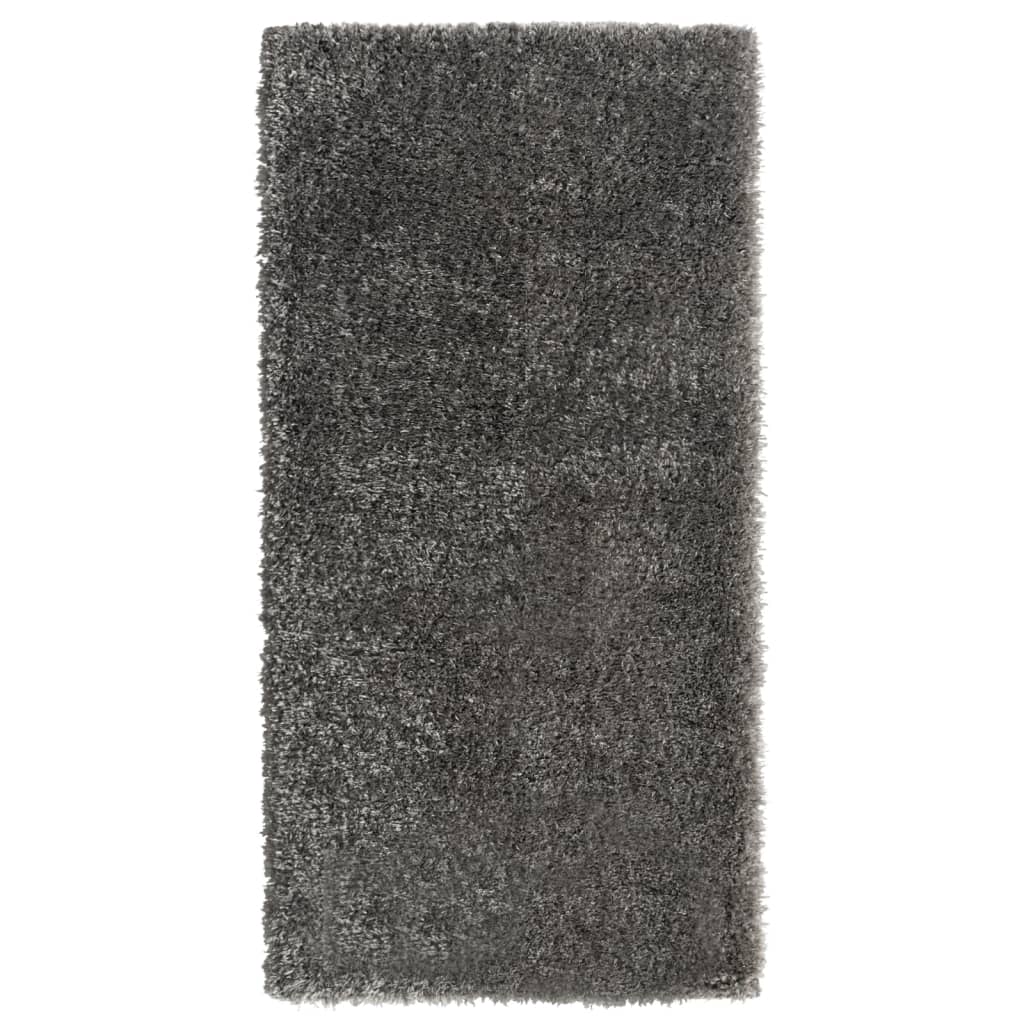 vidaXL Vloerkleed shaggy hoogpolig 50 mm 80x150 cm zwart