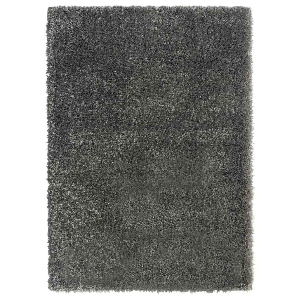 vidaXL Vloerkleed shaggy hoogpolig 50 mm 80x150 cm zwart