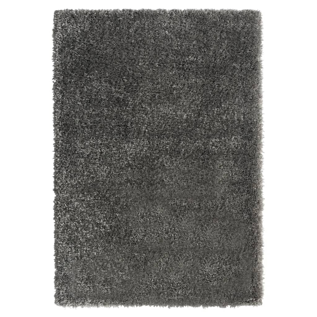 vidaXL Vloerkleed shaggy hoogpolig 50 mm 80x150 cm zwart