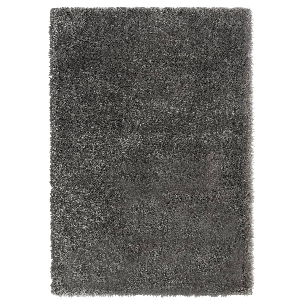 vidaXL Vloerkleed shaggy hoogpolig 50 mm 80x150 cm zwart