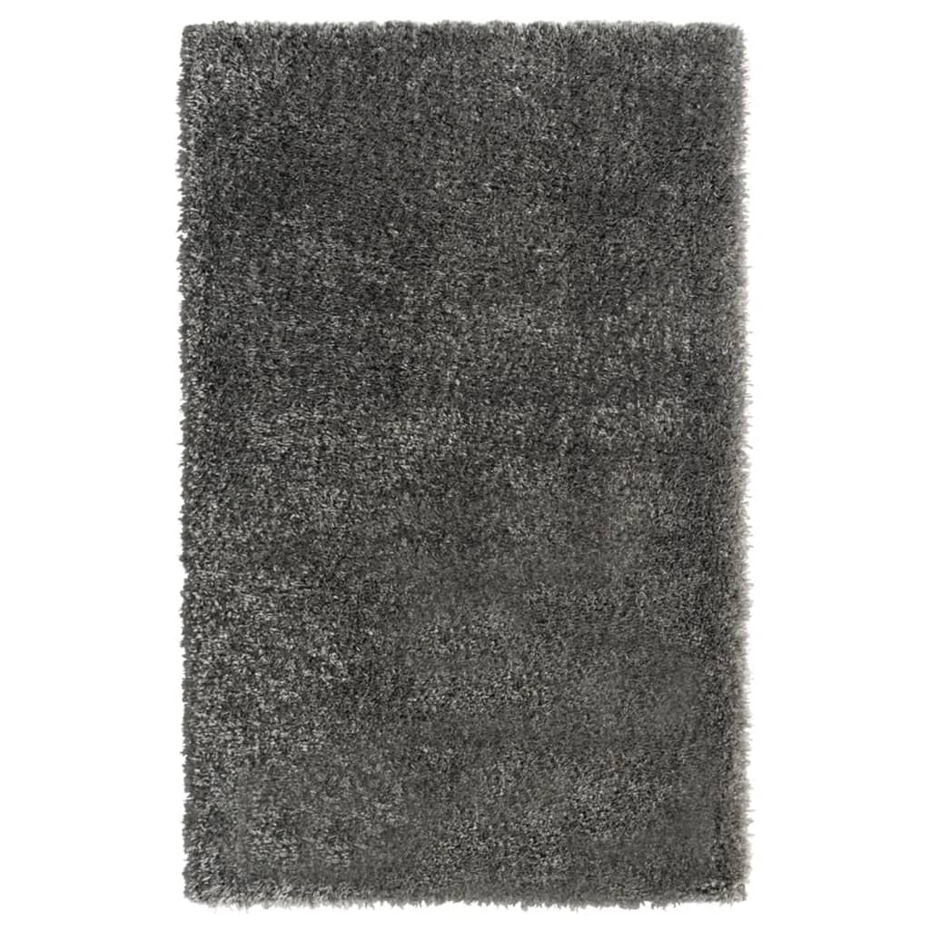 vidaXL Vloerkleed shaggy hoogpolig 50 mm 80x150 cm zwart