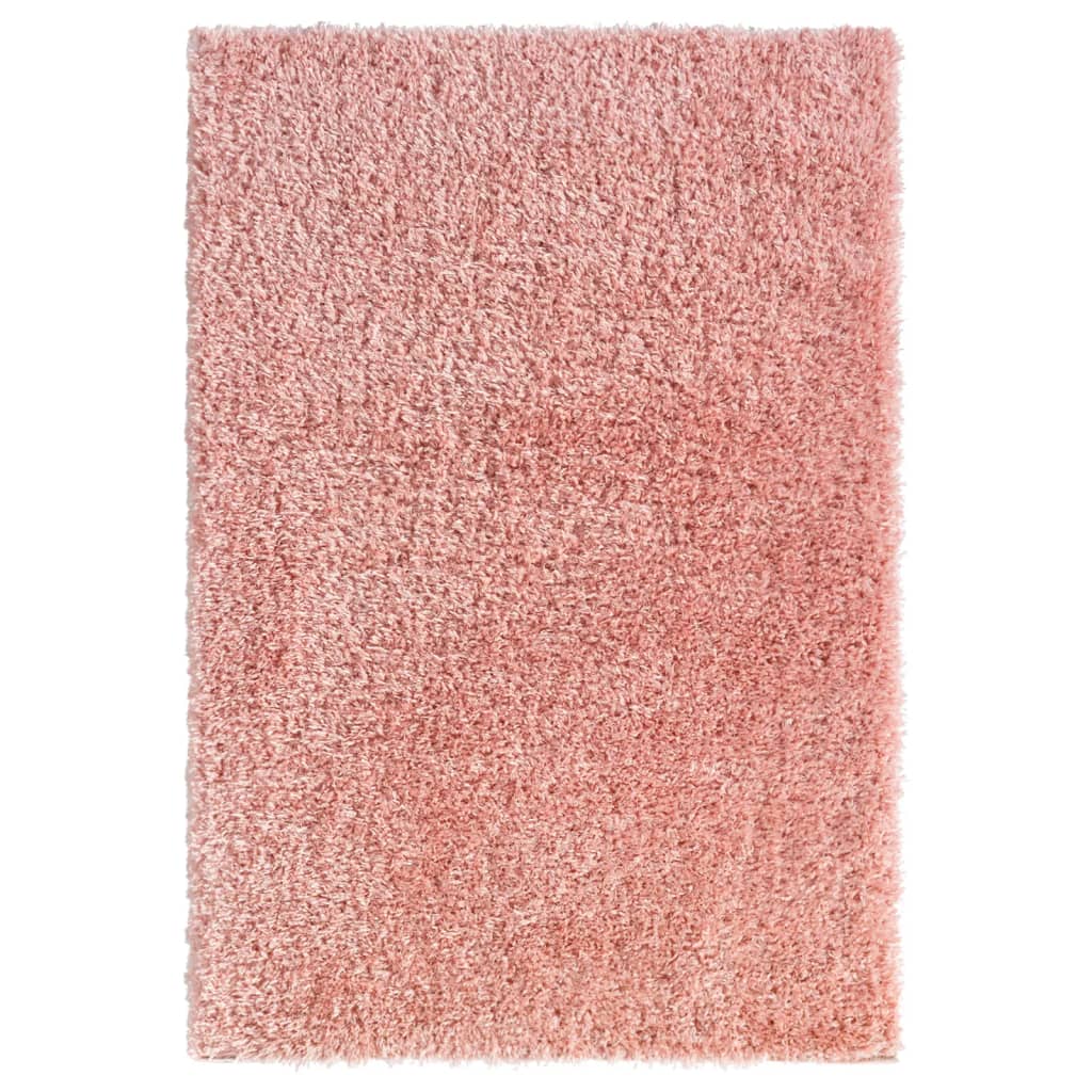vidaXL Vloerkleed shaggy hoogpolig 50 mm 80x150 cm zwart