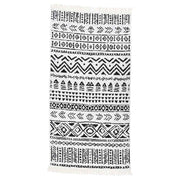 vidaXL Vloerkleed 80x150 cm katoen zwart en wit