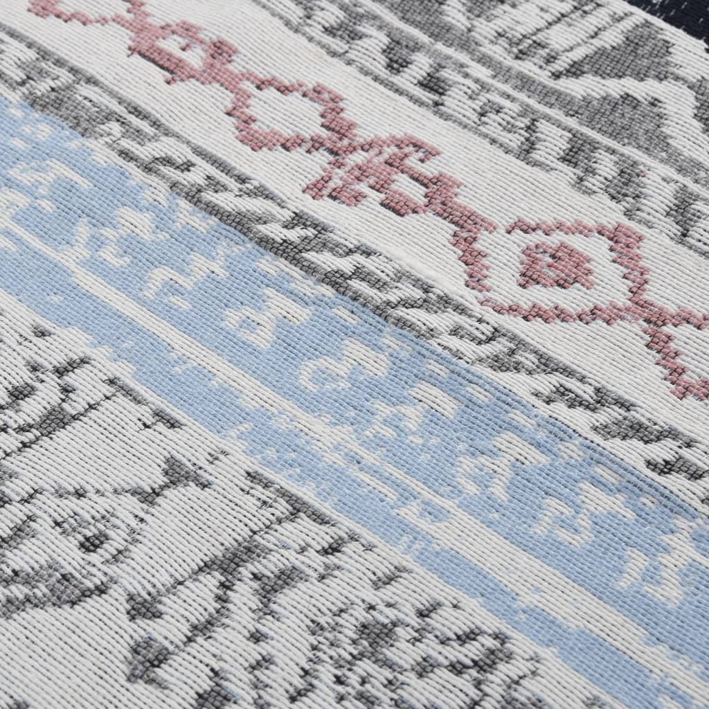 vidaXL Rug 120x180 cm cotton pink and aqua